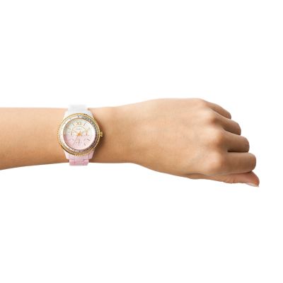 Stella Multifunction Pink and White Ceramic Watch - CE1119 - Fossil