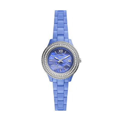 Stella Three-Hand Date Blue Ceramic Watch - CE1120 - Fossil