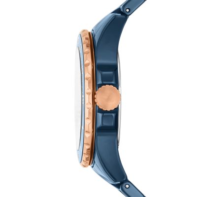 Blue discount ceramic watch