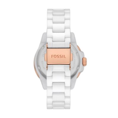 Fossil white 2025 ceramic watches ladies