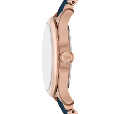 Fossil Women\'s Navy Blue Ceramic Watch Fossil Perfect Boyfriend Multifunction Blue Dial Blue Steel  main image 3