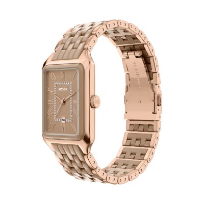 Raquel 26mm Three-Hand Date Rose Gold-Tone Stainless Steel & Salted Caramel Ceramic Watch