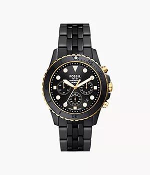 Montre FB-01 chronographe en céramique, noire
