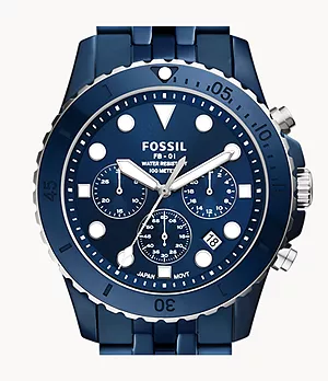 Montre FB-01 chronographe en céramique, bleu marine