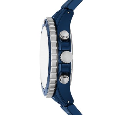 Montre FB 01 chronographe en c ramique bleu marine CE5025 Fossil