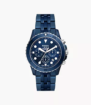 Montre FB-01 chronographe en céramique, bleu marine