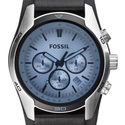 Herrenuhr Coachman Leder Schwarz