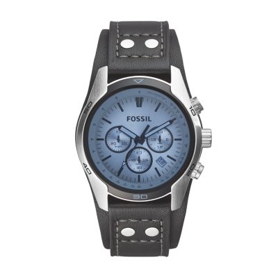 Coachman Chronograph Black Leather Watch