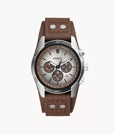 Coachman Chronograph Brown Leather Watch - CH2565 - Fossil