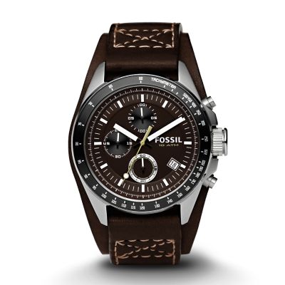 Decker Chronograph Brown Leather Watch