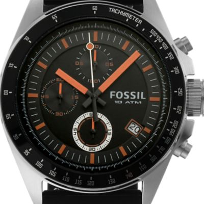 Decker Silicone Watch Black with Orange