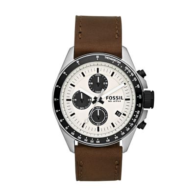 Decker Chronograph Brown Leather Watch