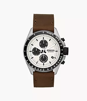 Decker Chronograph Brown Leather Watch