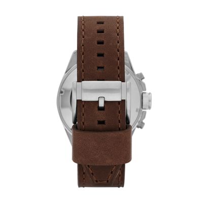 Decker Chronograph Brown Leather Watch