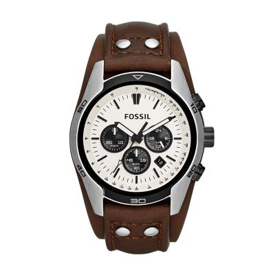 Coachman Chronograph Brown Leather Watch - Fossil