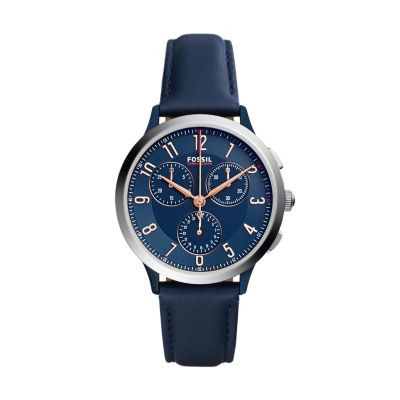 Montre Abilene Sport chronographe en cuir bleu