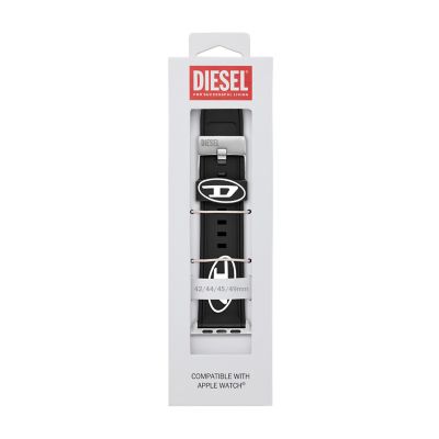 Diesel Black Silicone Band for Apple Watch®, 42/44/45/49mm