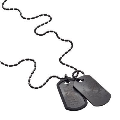 Diesel Men's Men’S Black Ip Stainless Steel Necklace - Black