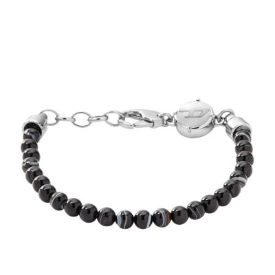 Diesel Men's Beaded Studs Bracelet - Black