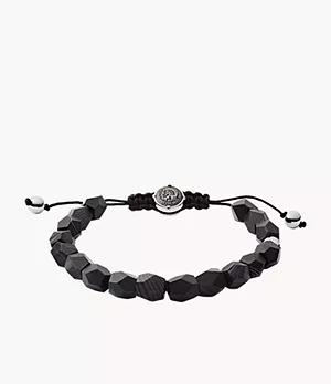 Bracelet de perles Diesel avec perles en agate noire pour homme