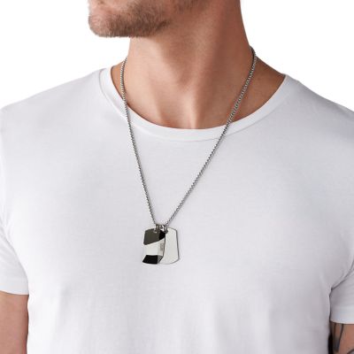 Diesel Men s Stainless Steel Double Dog Tag Necklace DX1143040