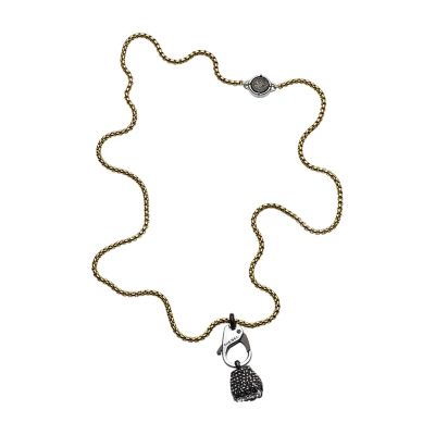 Diesel Men's Black Jet Hematite Necklace - DX1177710 - Watch