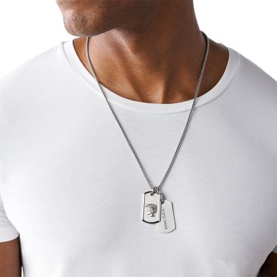 Double dog tag outlet necklace