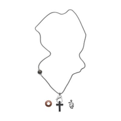 Diesel Stainless Steel Cross Pendant Necklace