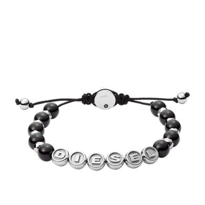 Diesel Stainless Steel Semi-Precious Beaded Bracelet