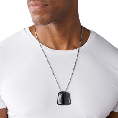 Diesel Stainless Steel Double Dogtag Necklace - DX1287040 - Watch