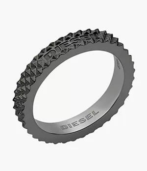 Diesel Gunmetal-Tone Stainless Steel Ring