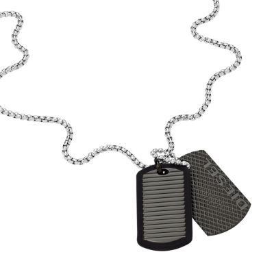 Diesel Stainless Steel Double Dogtag Necklace