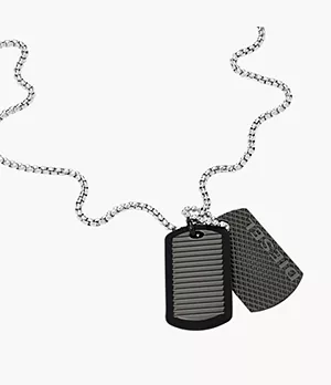 Diesel Stainless Steel Double Dogtag Necklace