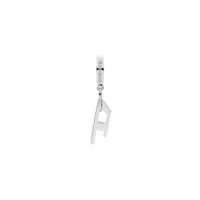 Diesel Men's Stainless Steel Hoop Earring - Silver