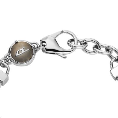 Louis Vuitton Bracelet Monogram Chain Silver-tone/Black in Stainless Steel  with Silver-tone - US