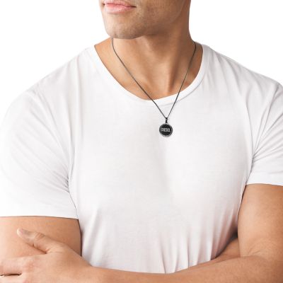 Diesel Gunmetal Stainless Steel Pendant Necklace - DX1362060