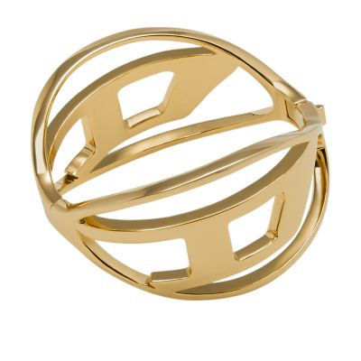 Diesel Gold Brass Bangle Bracelet