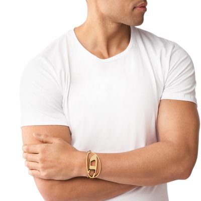 DIESEL◆英国発!◆Dx1365◆バングル◆ゴールドポリッシュ Diesel Gold Brass Bangle Bracelet - DX1365710 - Watch Station