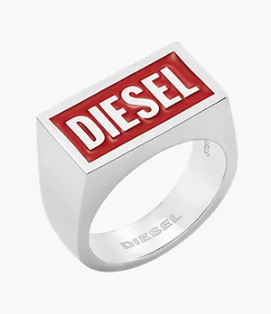 Bague avec logo Diesel en acier inoxydable