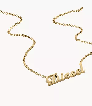 Diesel Gold Stainless Steel Chain Necklace