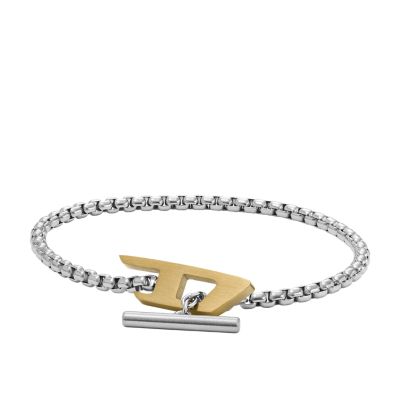 Diesel Men's Two-Tone Stainless Steel Chain Bracelet - Gold / Silver
