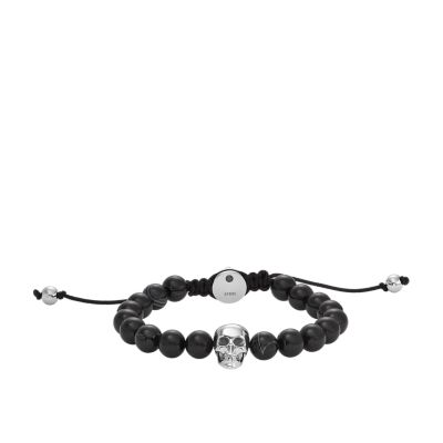 Zig-Zag Beaded Bracelet Kit with 2-Hole Glass Beads (Black & White) –