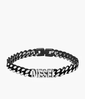 Bracelet chaîne Diesel en acier inoxydable, noir