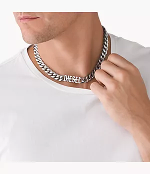 Diesel Stainless Steel Choker Necklace