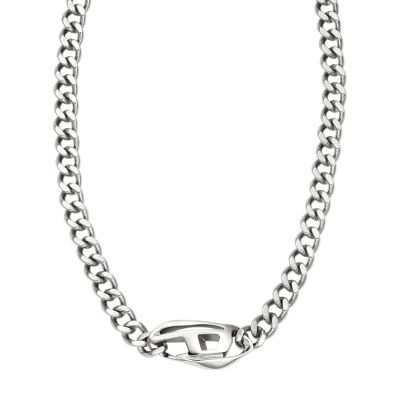 Diesel Red Lacquer and Stainless Steel Chain Necklace - DX1446040 - Watch  Station