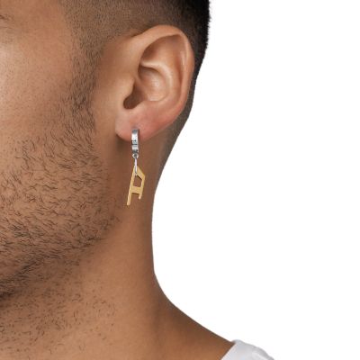 ネックレス・ペンダント DIESEL Two-tone hoop single earring DX1419931 Diesel Two-Tone Stainless Steel Hoop Earring - DX1419931