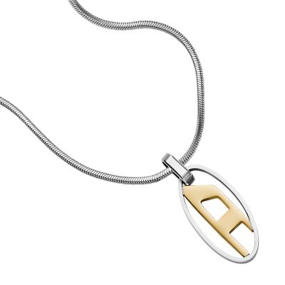 Diesel Two-Tone Stainless Steel Pendant Necklace