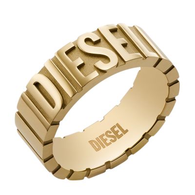 Diesel Men's Gold-Tone Stainless Steel Band Ring - Gold