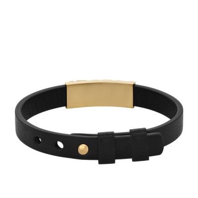 Diesel Font Black Leather Stack Bracelet - DX1440710 - Watch Station