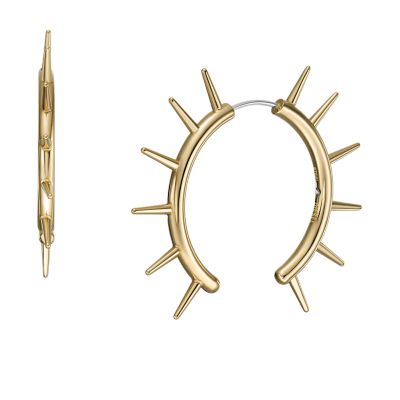 Diesel Gold-Tone Stainless Steel Front to Back Earrings